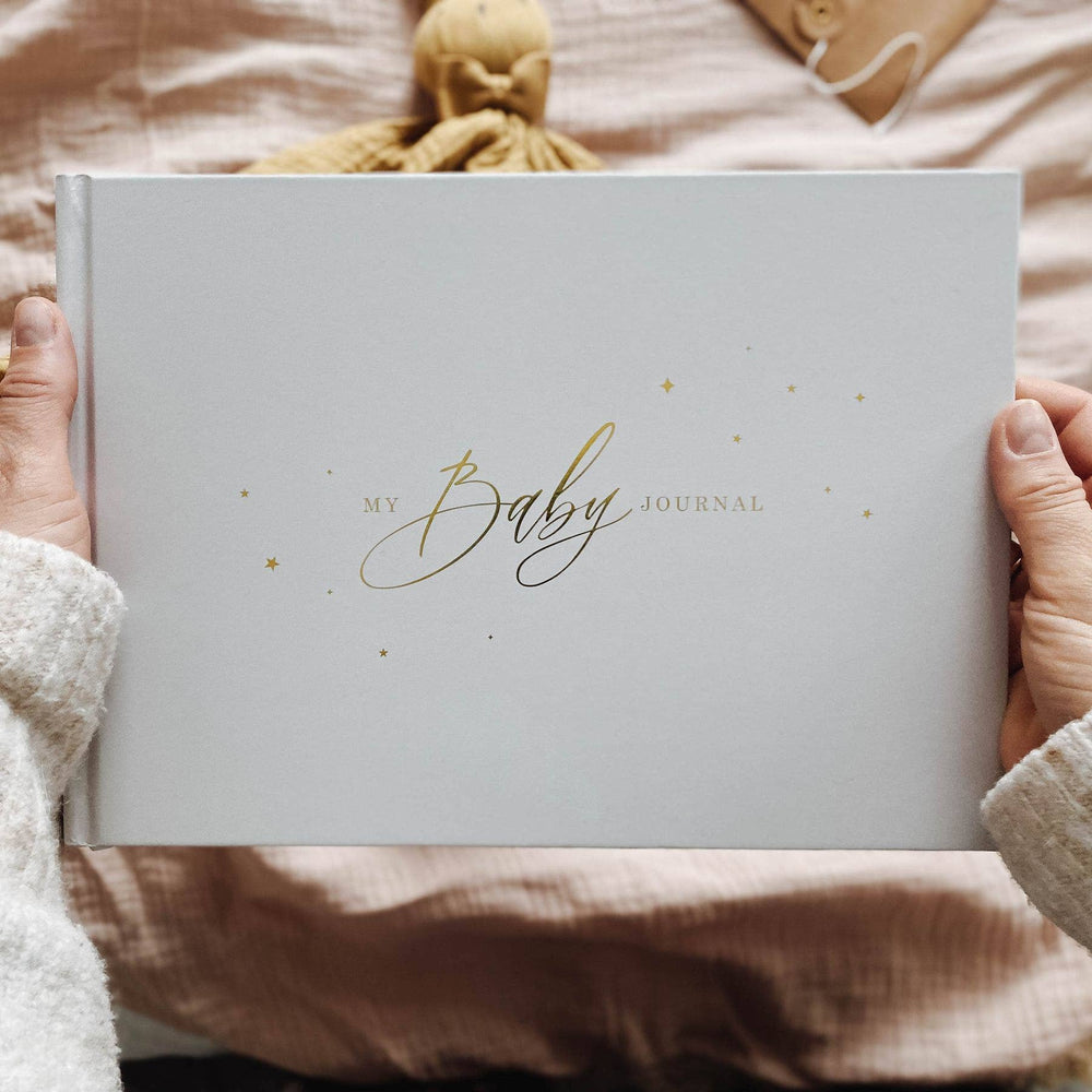 My Baby Journal, Grey + Gold Foil - Blush And Gold