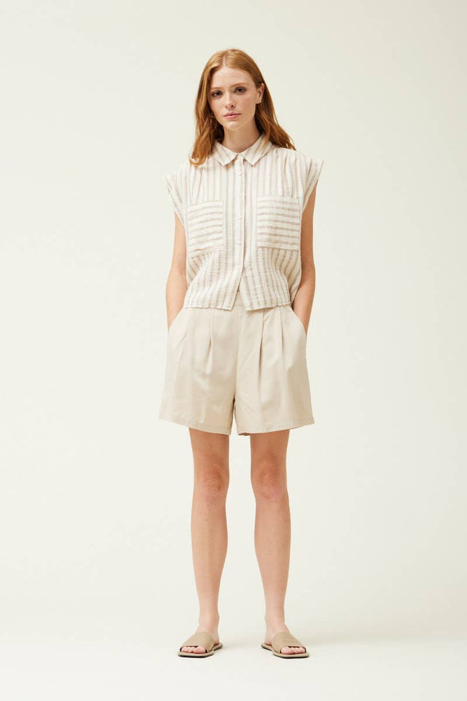 
                  
                    Load image into Gallery viewer, Stripe Crop Shirt
                  
                