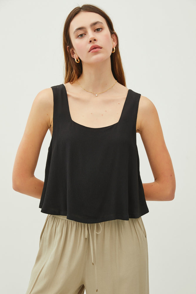 
                  
                    Load image into Gallery viewer, Flowy Square Neck Crop Tank
                  
                