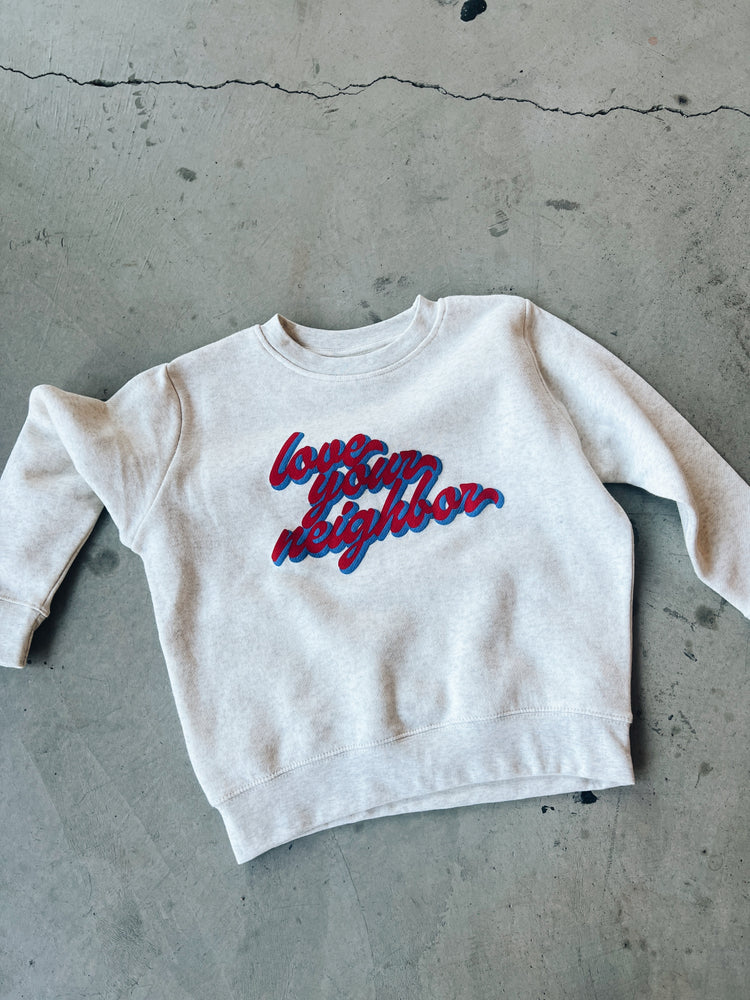 
                  
                    Load image into Gallery viewer, Love Your Neighbor - Kids Crewneck
                  
                