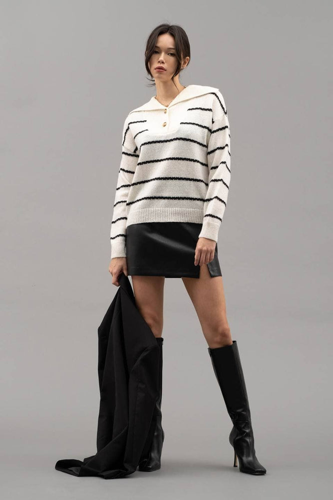 
                  
                    Load image into Gallery viewer, Striped Knit Sweater
                  
                