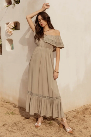 
                  
                    Load image into Gallery viewer, Off Shoulder Midi Dress
                  
                