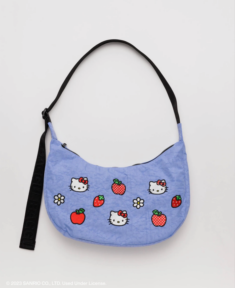 BAGGU | Medium Crescent Bag- Embroidered Hello Kitty