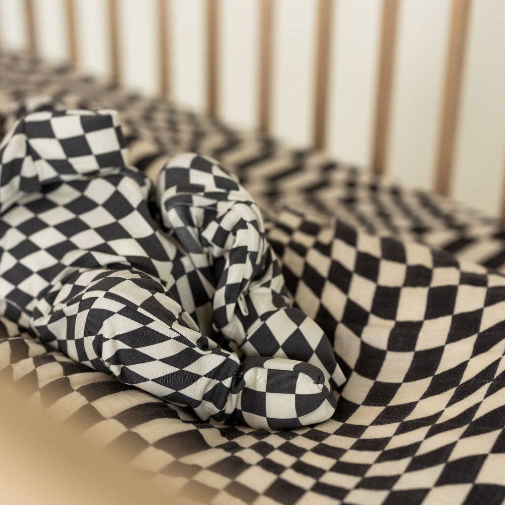 
                  
                    Load image into Gallery viewer, B&amp;amp;W Wavy Checkered Romper
                  
                