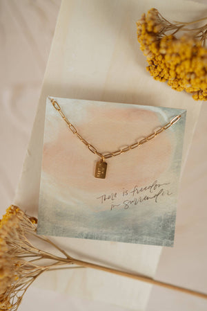 
                  
                    Load image into Gallery viewer, Rest in Him Mini Tag Necklace
                  
                