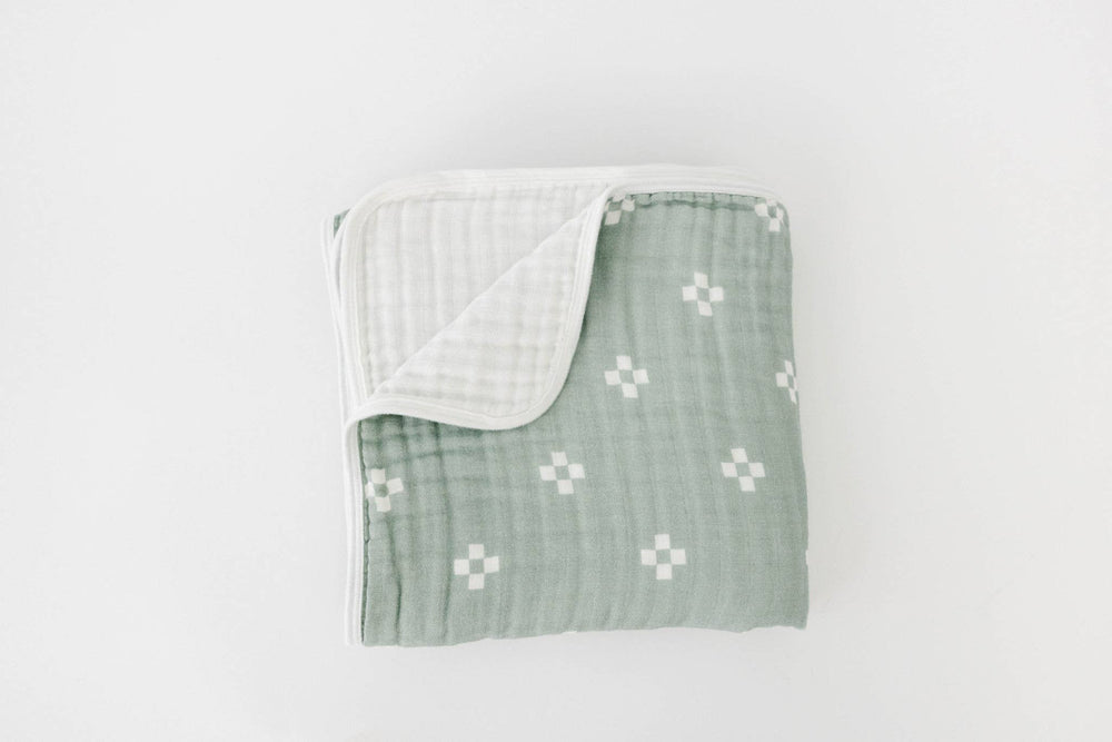 Organic Muslin Baby Blanket - Green