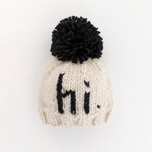 
                  
                    Load image into Gallery viewer, Hand Knit Black Hi. Beanie - Newborn
                  
                