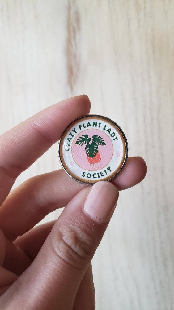 Crazy Plant Lady Society Pin - Roots & Leaves