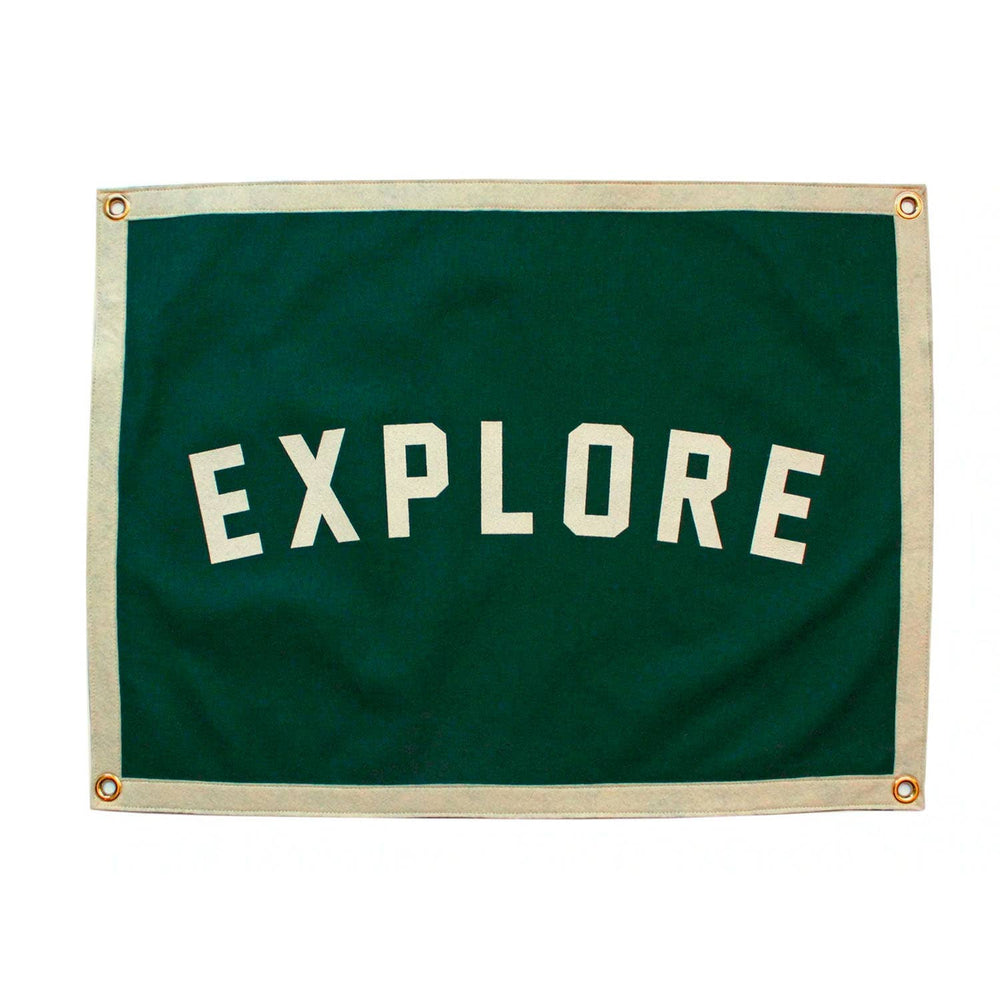 
                  
                    Load image into Gallery viewer, Explore Camp Flag - Oxford Pennant
                  
                