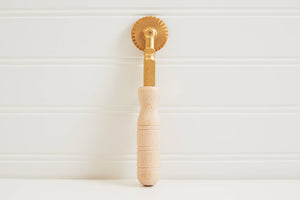
                  
                    Load image into Gallery viewer, Brass Fluted Pasta &amp;amp; Pastry Wheel
                  
                