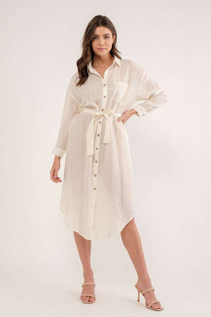 
                  
                    Load image into Gallery viewer, Ivory Button Down Dress
                  
                