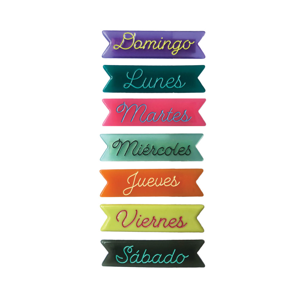 Days of the Week Hair Clips - Spanish