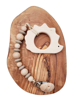 
                  
                    Load image into Gallery viewer, Mussa Pacifier Clip with Teething Toy - Mali Wear
                  
                