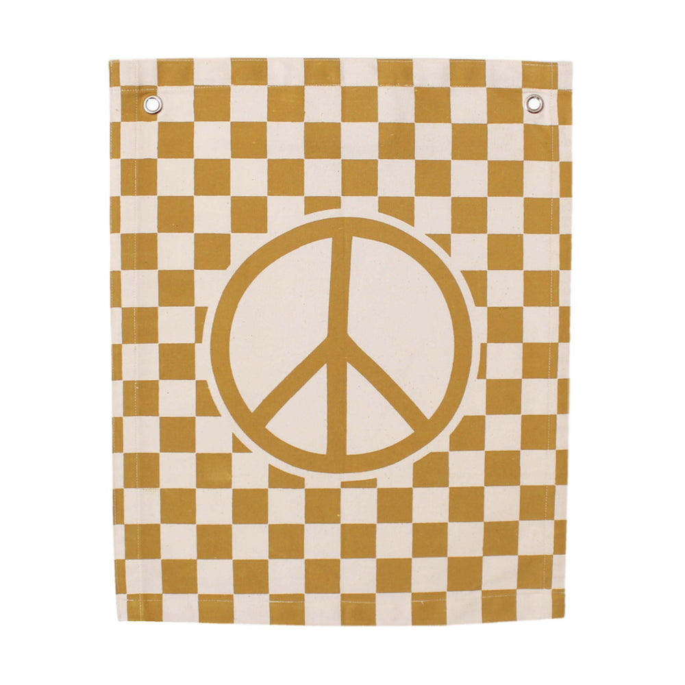 Checkered Peace Sign Banner - Imani Collective