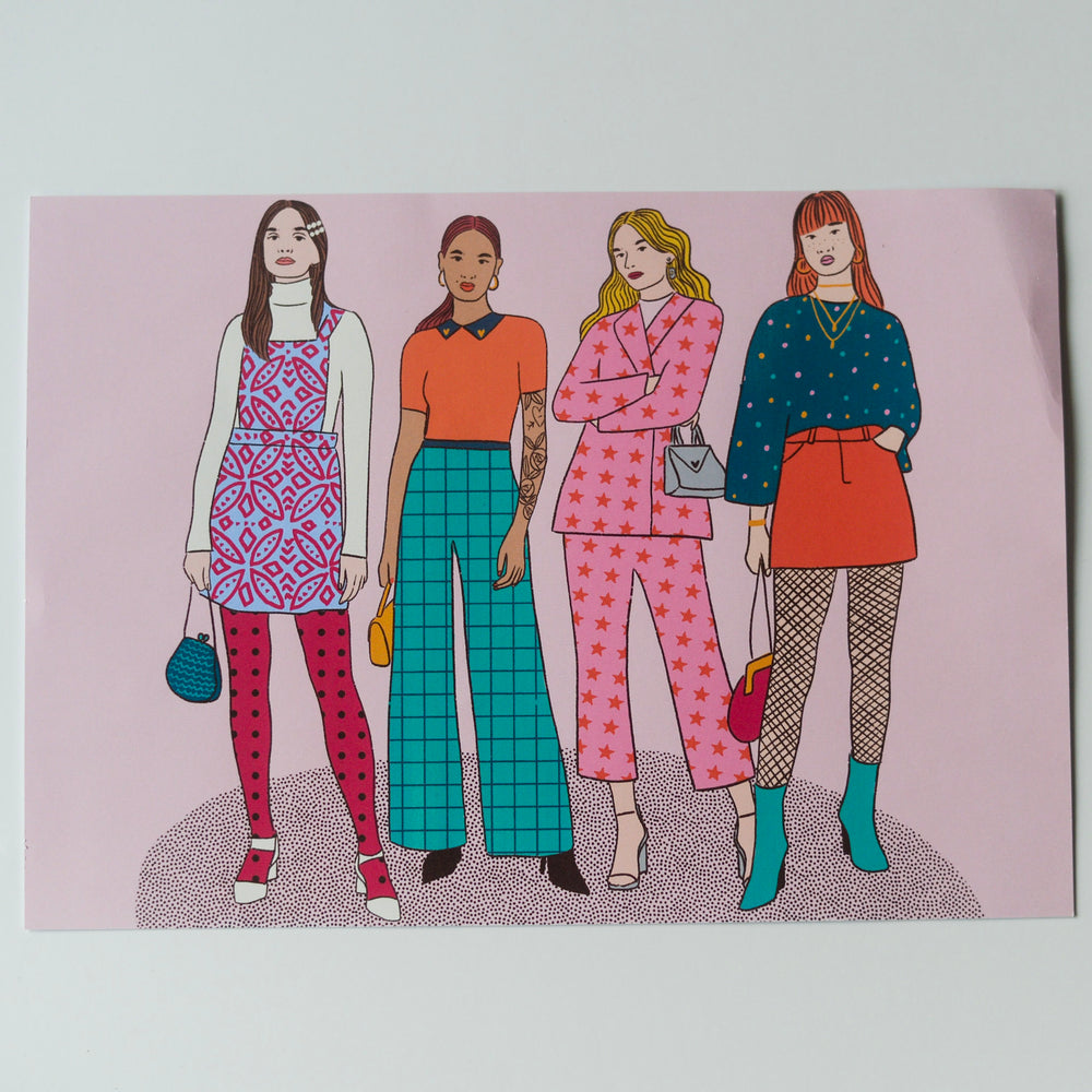Illustrated Girls print