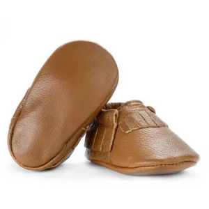 
                  
                    Load image into Gallery viewer, Classic Brown Genuine Leather Baby Moccasins - BirdRock Baby
                  
                