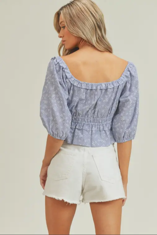 
                  
                    Load image into Gallery viewer, Puff Sleeve Crop Top
                  
                