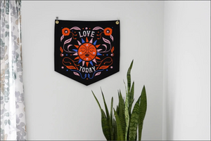 
                  
                    Load image into Gallery viewer, Love Today Camp Flag - Tad Carpenter x Oxford Pennant
                  
                