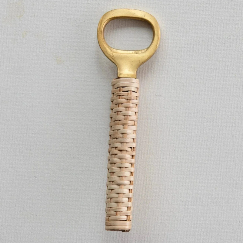 Bamboo + gold bottle opener