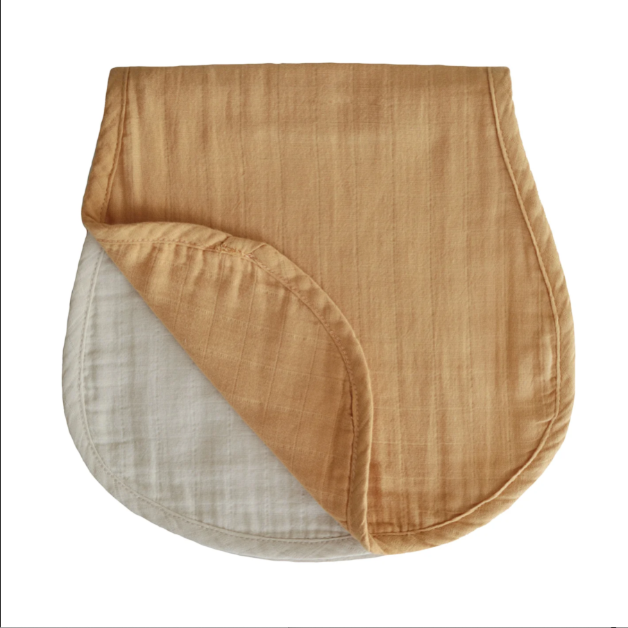 
                  
                    Load image into Gallery viewer, Muslin Burp Cloth - 2 Pack in Mustard
                  
                