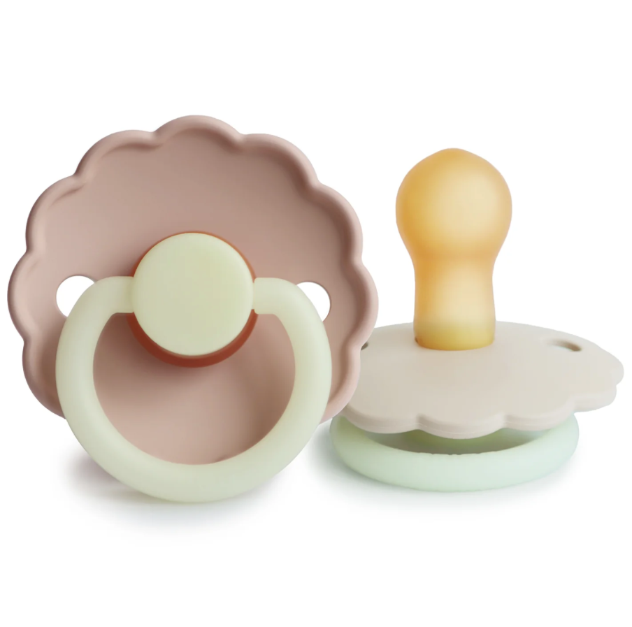 
                  
                    Load image into Gallery viewer, FRIGG Daisy Night Natural Rubber Baby Pacifier | 2-pack
                  
                