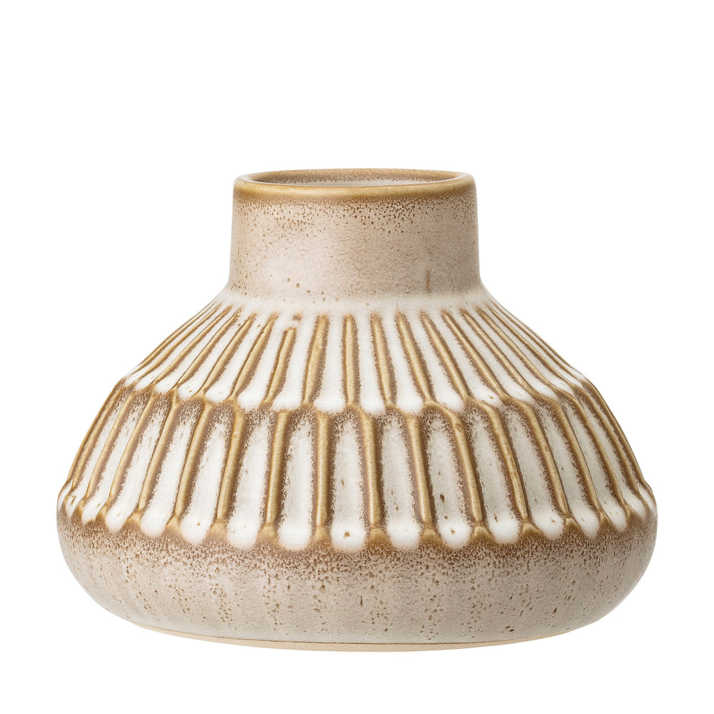 lined stoneware vase