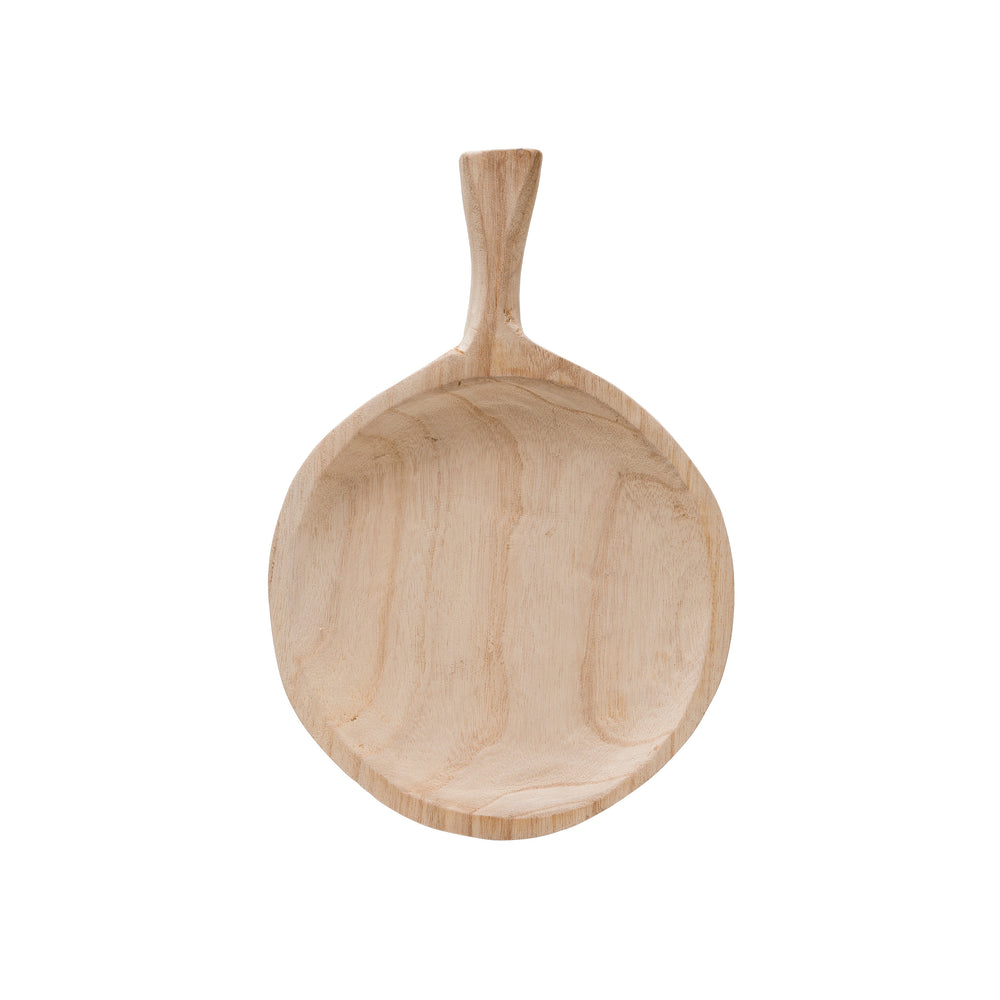 
                  
                    Load image into Gallery viewer, round wooden tray with handle
                  
                