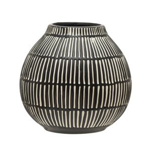 
                  
                    Load image into Gallery viewer, Black and white lined vase
                  
                