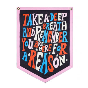 
                  
                    Load image into Gallery viewer, Take A Deep Breath Camp Flag - Sarah Day x Oxford Pennant
                  
                