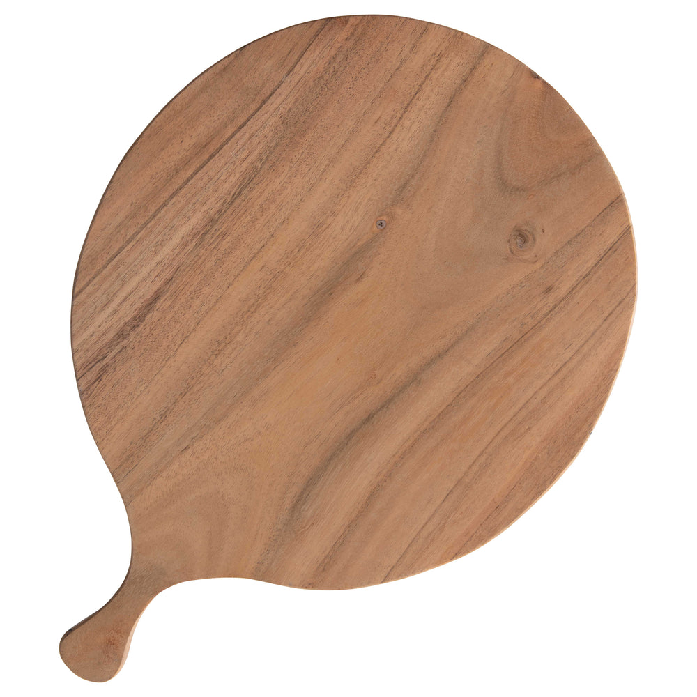Round Acacia wood cutting board with handle