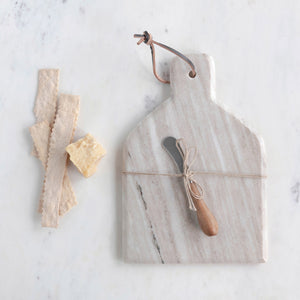 
                  
                    Load image into Gallery viewer, Marble Cutting board with Knife
                  
                
