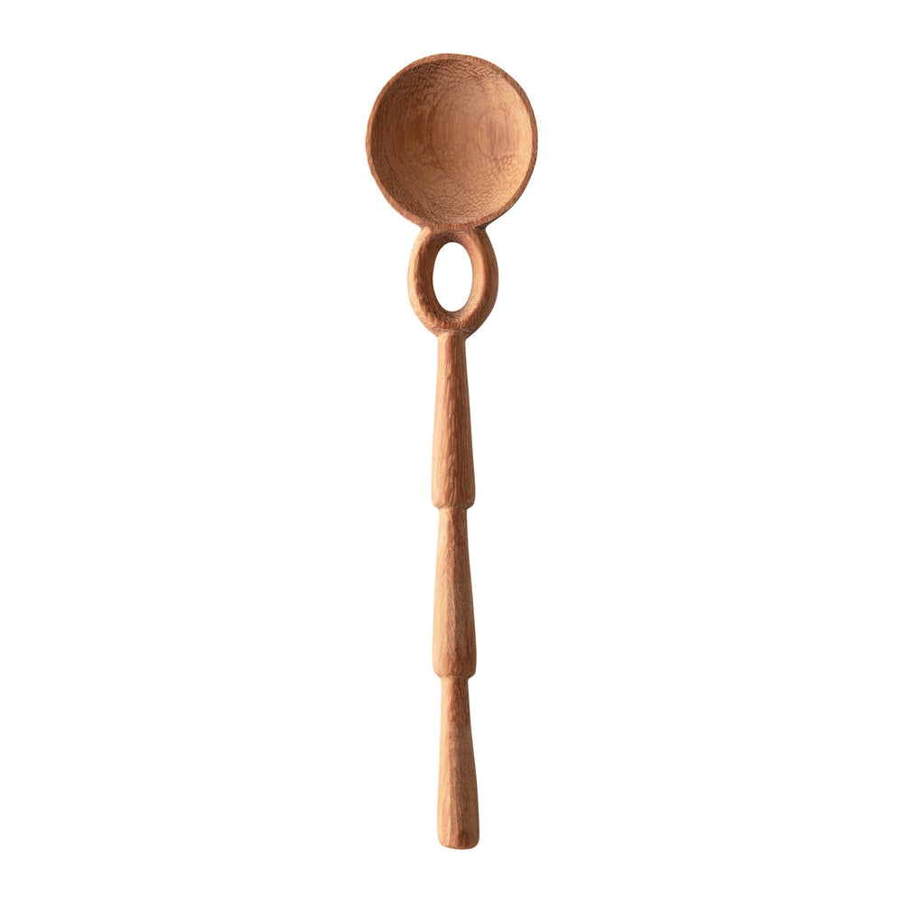 Hand carved wooden spoon fringe handle