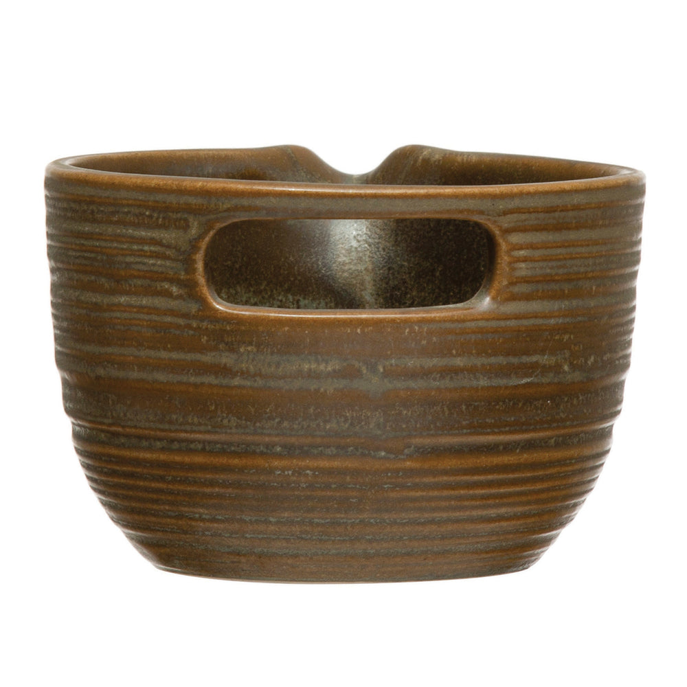 brown spouted bowl
